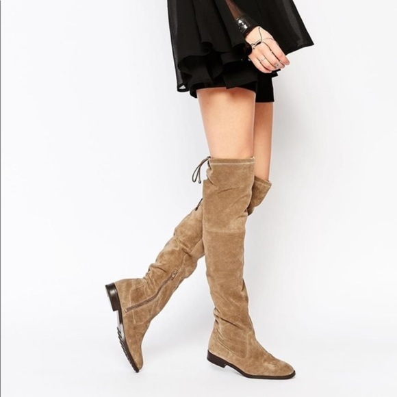Aldo Shoes - Aldo Taupe Suede Over-knee Boots